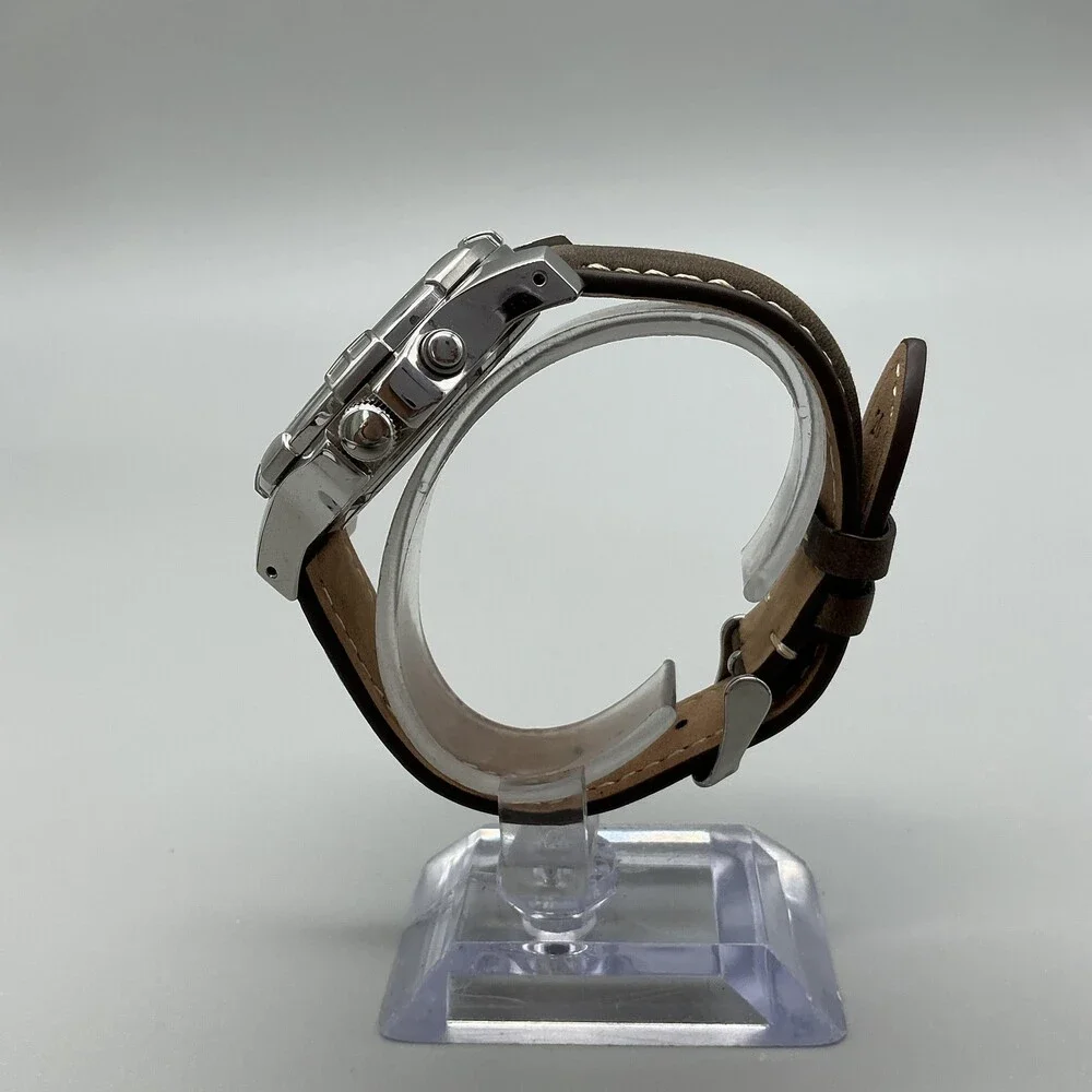 Fossil PR-5164 Mens Watch 43mm Backlight Date Brown Leather New Battery